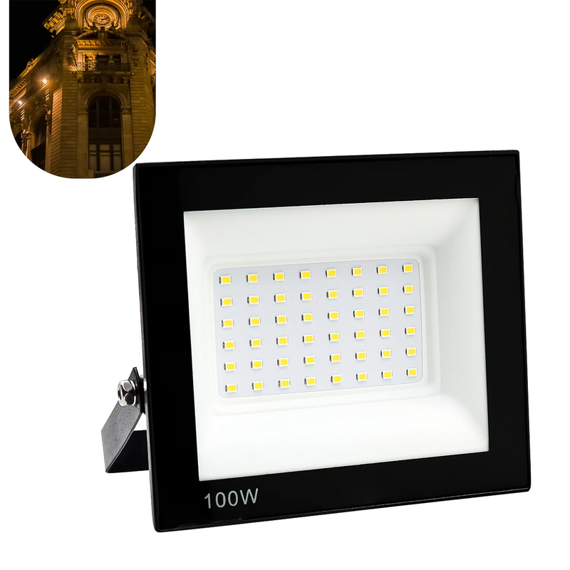 Refletor Led 100W Spotlight Bivolt Impermeável Luz Branca Forte